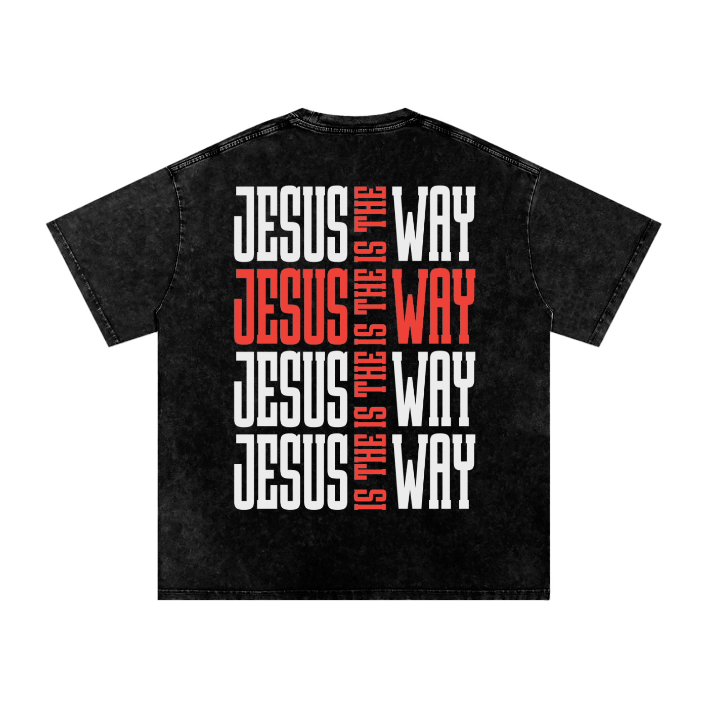 "Jesus is the way " Snow Washed Oversized Cotton Tee
