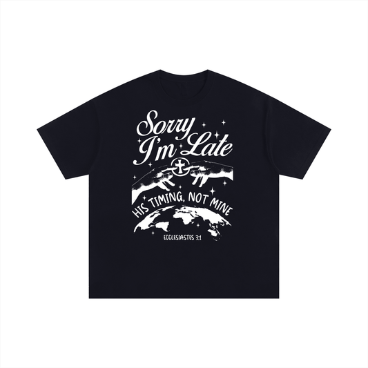 "His timing, not mine" Unisex Oversized Cotton Tee